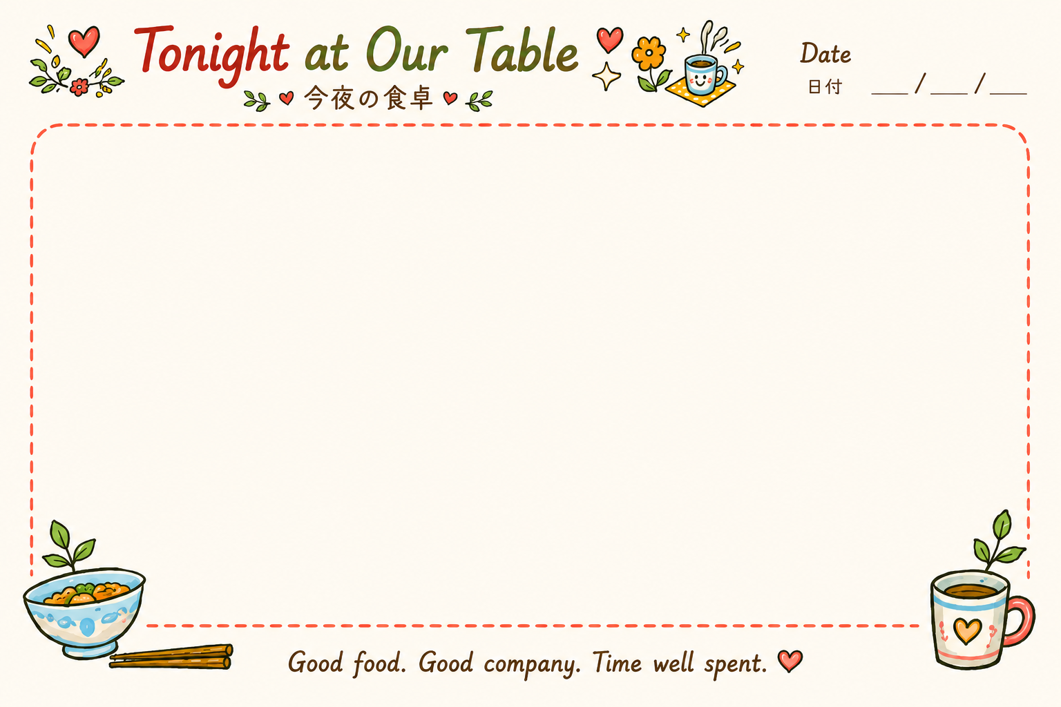 Tonight at Our Table pad